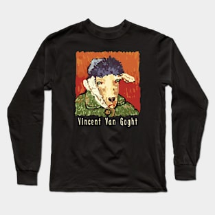 Van Gogh Self-Portrait Parody Ruminant Goat Lover Vincent Van Goght Long Sleeve T-Shirt